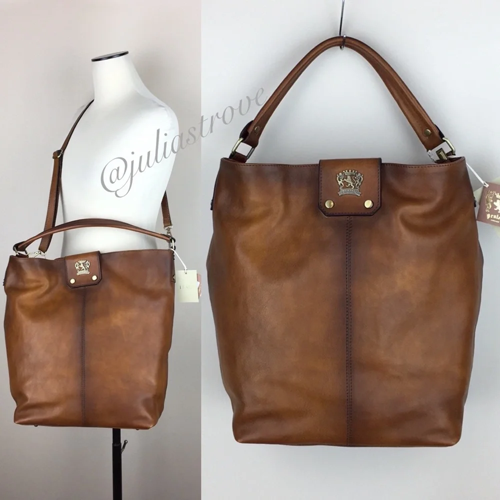 Pratesi Firenze Leather Shoulder Bag Sant'Ellero NWT
